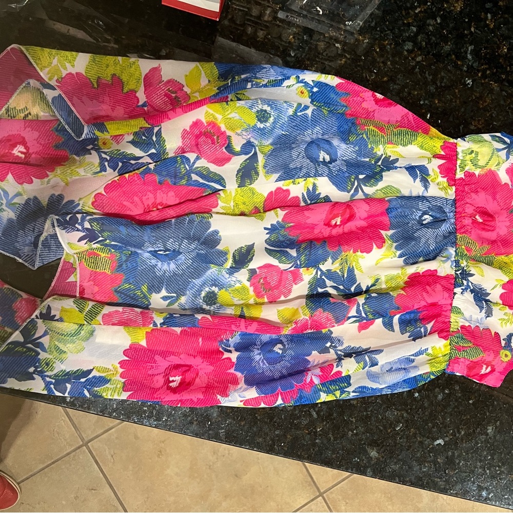 Girls floral layered dress